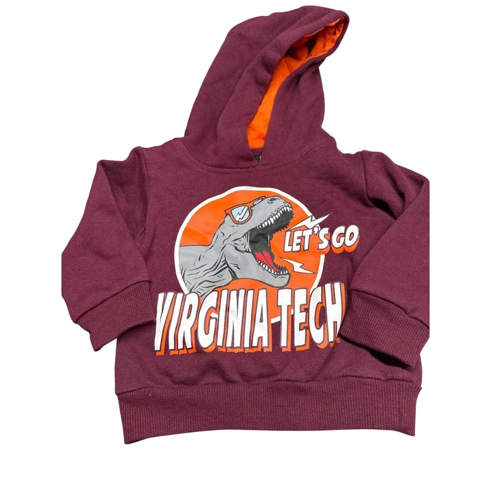 Colosseum Virginia Tech Hokies Baby Dinosaur Hoodie Jogger Set 3-6M VT